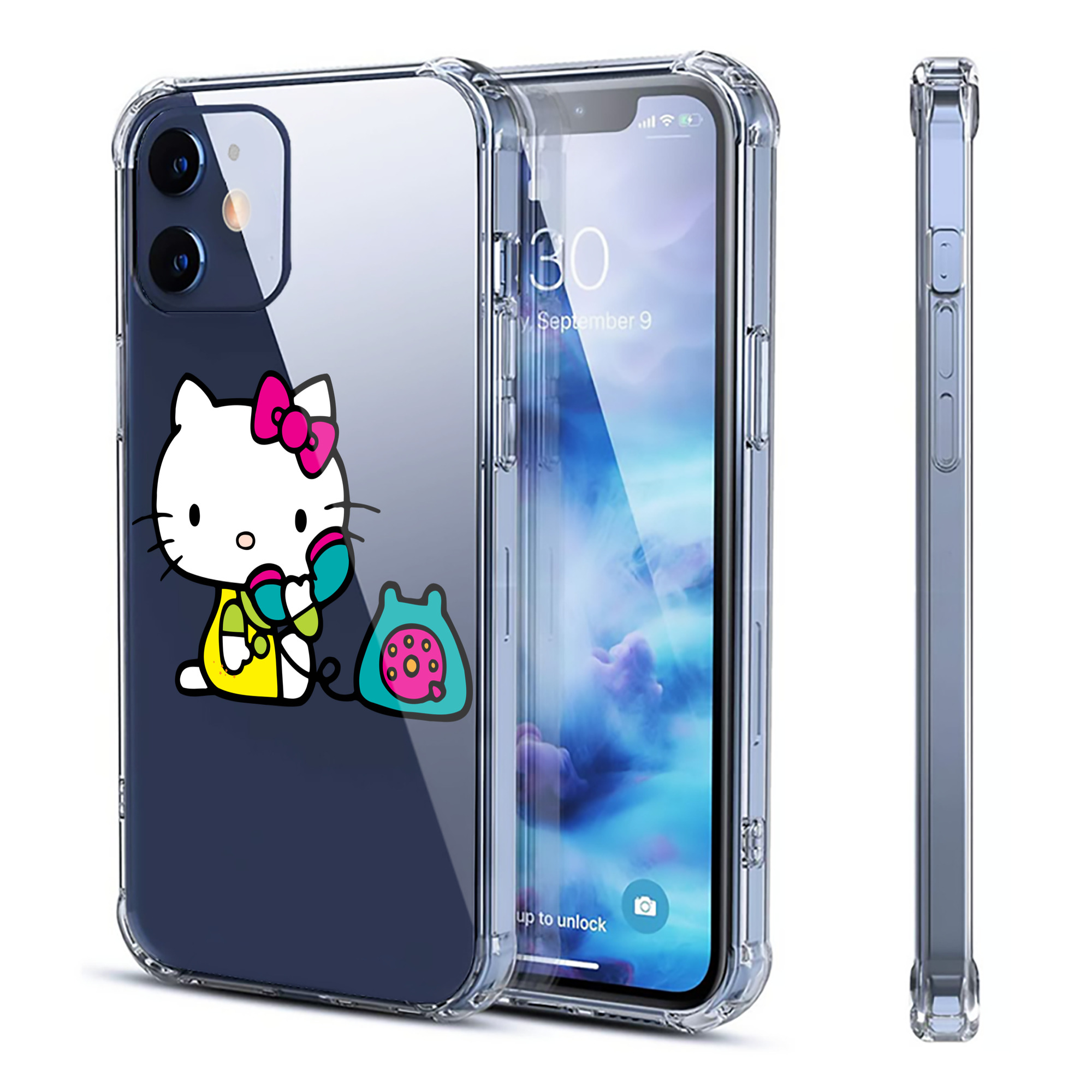 （画像用） Hello Kitty ハローキティ 【iPhone 12シリーズ対応】透明スマホケース（クリアソフトケース）